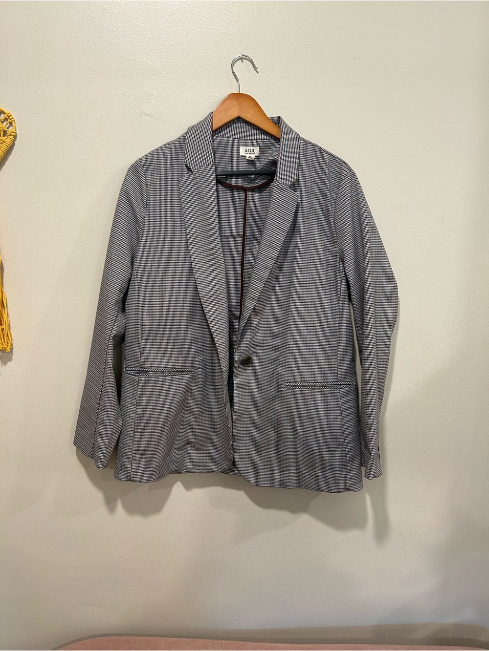a.n.a Gray Glen Plaid Women's Single-Button Blazer
